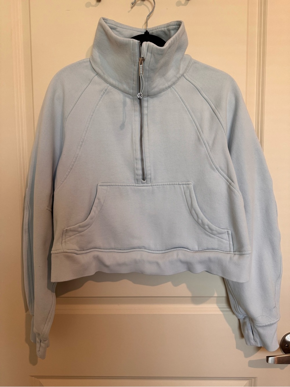 Lululemon Oversized Half-Zip Scuba in Light Blue, Size: M/L